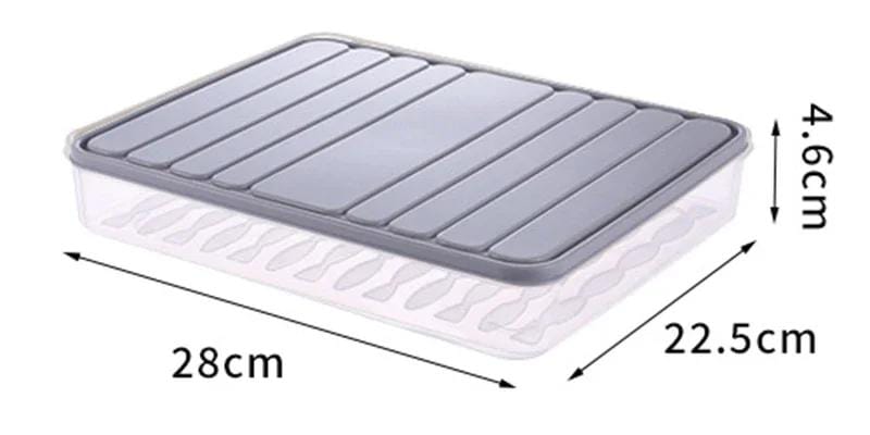 Plastic Food Storage Box With Lid, Refrigerator Organizer Box, Kitchen Dumpling Tray Plastic Food Storage Box With Lid, Refrigerator Organizer Box, Kitchen Dumpling Tray